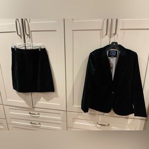 J Crew NWT velvet blazer and skirt